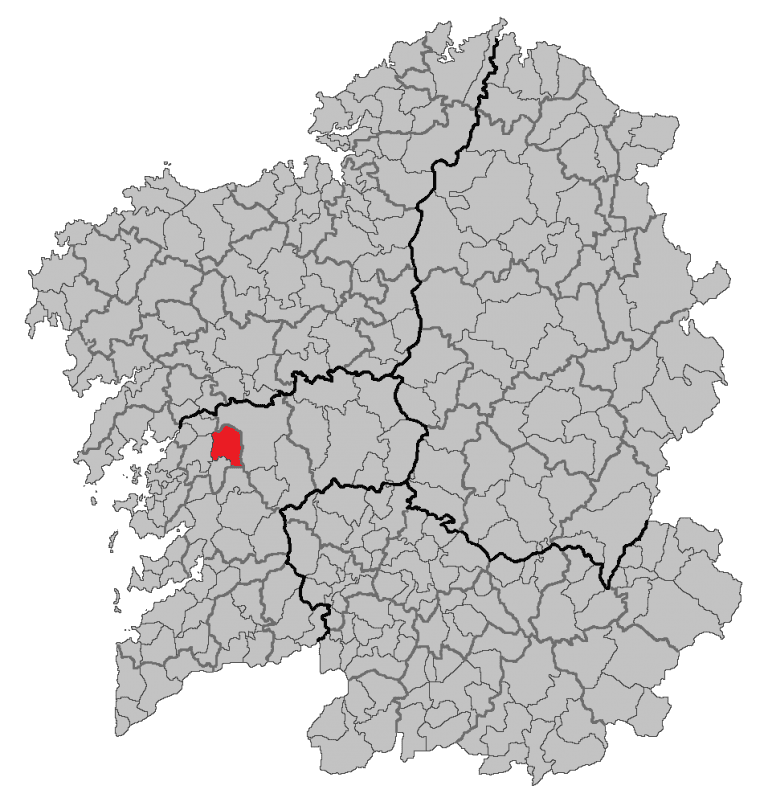 concello de cuntis en mapa galicia