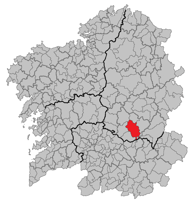 concello de monforte de lemos no mapa de galicia