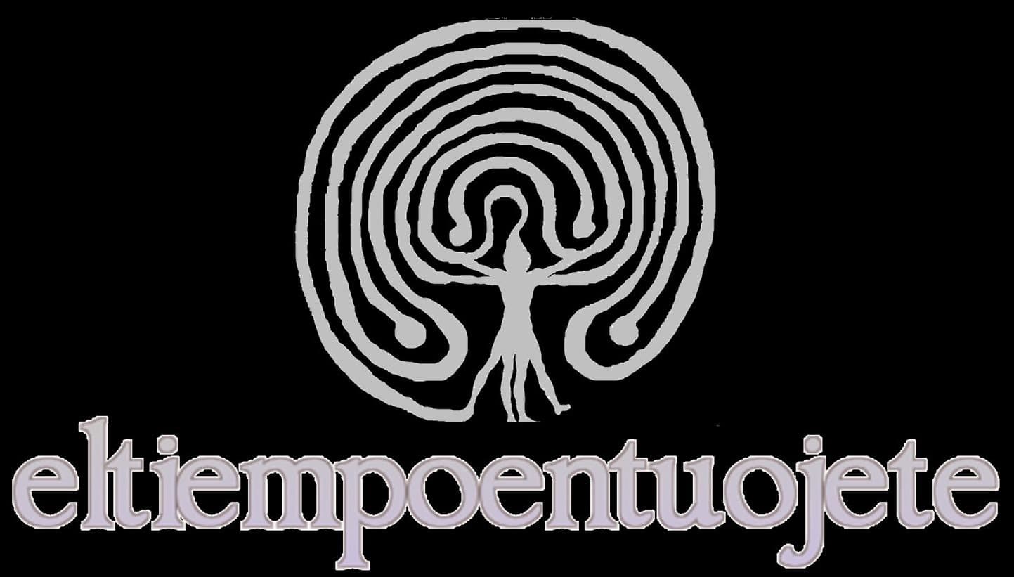 logo eltiempoentuojete con nombre color gris fondo negro